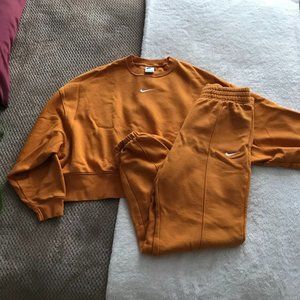 Nike Phoenix Fleece sweatshirt & pant set - golden curry - sz M top, S bottom